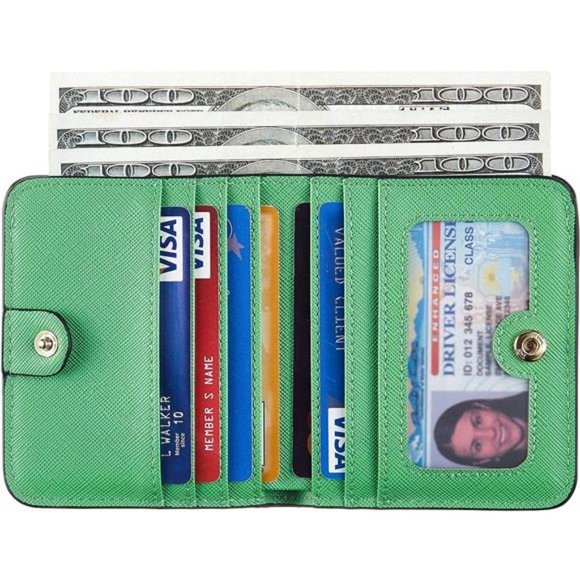 Womens Rfid Blocking Small Compact Bifold Luxury Genuine Leather Pocket Wallet - Picture 3 of 6